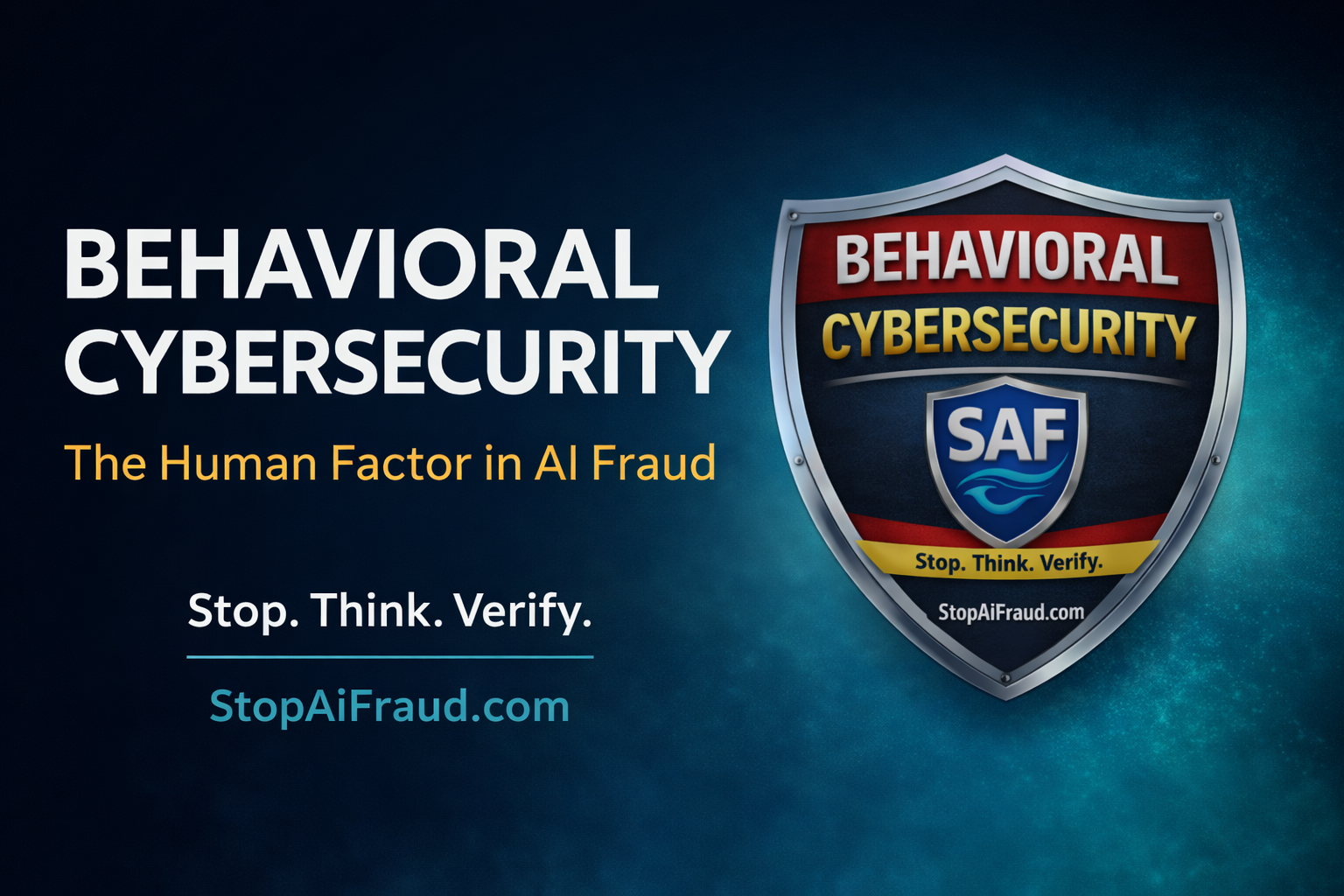 Behavioral Cybersecurity - The Human Factor in AI Fraud - Stop. Think. Verify.